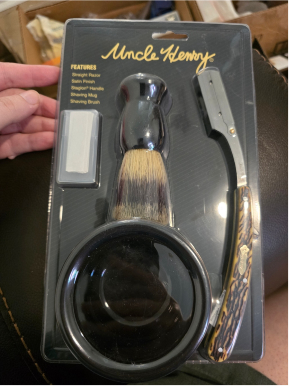 New Uncle Henry Shaving Set 4 in 1